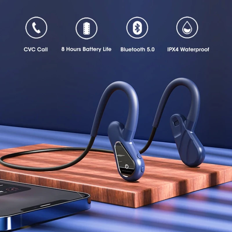 Wireless Bluetooth Earphones Bone Conduction Shape Not In-ear IPX5 Waterproof Sport With Mic Player Noise reduction Headphones
Wireless Bluetooth Earphones Bone Conduction Shape Not In-ear IPX5 Waterproof Sport With Mic Player Noise reduction Headphones