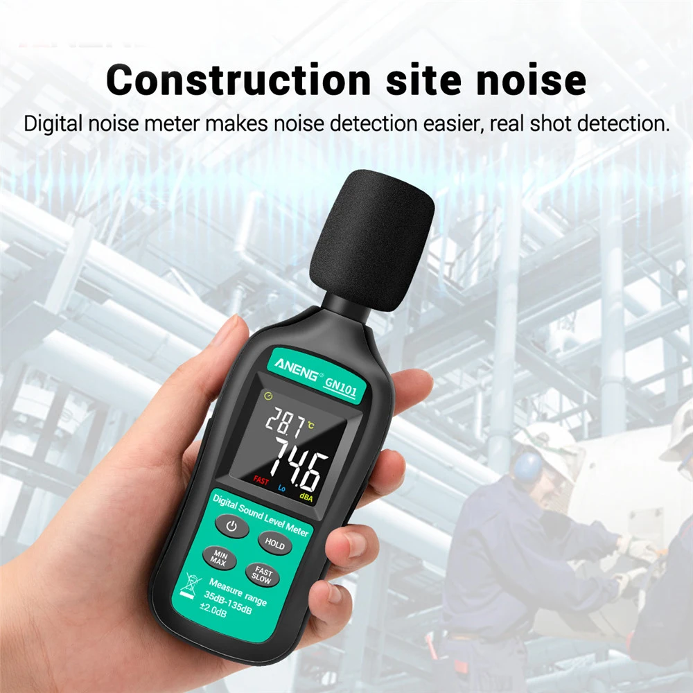 Digital Noise Meter Measurement 35-135dB Intelligent Sound Level Meter Decibel Monitor Logger Diagnostic-Tool GN101
Digital Noise Meter Measurement 35-135dB Intelligent Sound Level Meter Decibel Monitor Logger Diagnostic-Tool GN101