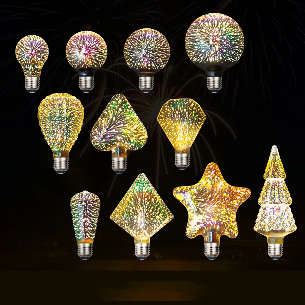 3D Colorful LED Light Bulb E27 Fireworks Night Lights A60 G80 95 125 ST64 Christmas Tree LED Holiday Lamp Decoration Light
3D Colorful LED Light Bulb E27 Fireworks Night Lights A60 G80 95 125 ST64 Christmas Tree LED Holiday Lamp Decoration Light