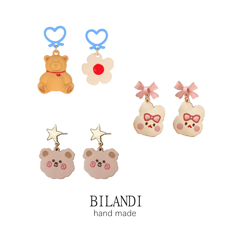 Bilandi Trendy Jewelry Lovely Animal Drop Earrings 2021 New Design Asymmetrical Cute Flower Rabbit Bear Earrings For Girl Gifts
Bilandi Trendy Jewelry Lovely Animal Drop Earrings 2021 New Design Asymmetrical Cute Flower Rabbit Bear Earrings For Girl Gifts