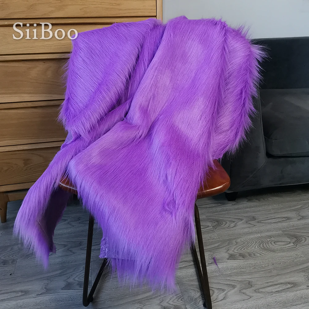 Высококачественная фиолетовая ткань из искусственного меха 9 см для зимнего