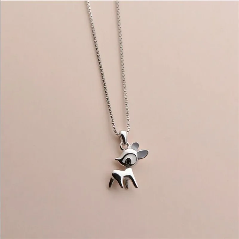 Cute Deer Pendant Necklace For Women Jewelry Vintage Lady 925 Silver Chain Necklace For Girls Accessories Hot Christmas Gift
Cute Deer Pendant Necklace For Women Jewelry Vintage Lady 925 Silver Chain Necklace For Girls Accessories Hot Christmas Gift
