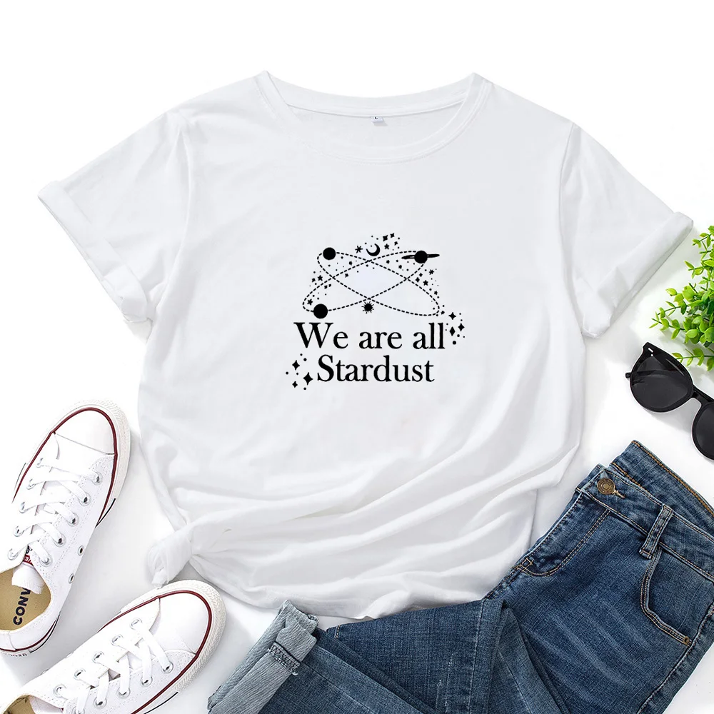 We Are All Stardust T-shirt Women Minimalist Astronomy Planet Space Women Tshirt Aesthetic Short Sleeve Hipster Graphic Tee Top
We Are All Stardust T-shirt Women Minimalist Astronomy Planet Space Women Tshirt Aesthetic Short Sleeve Hipster Graphic Tee Top