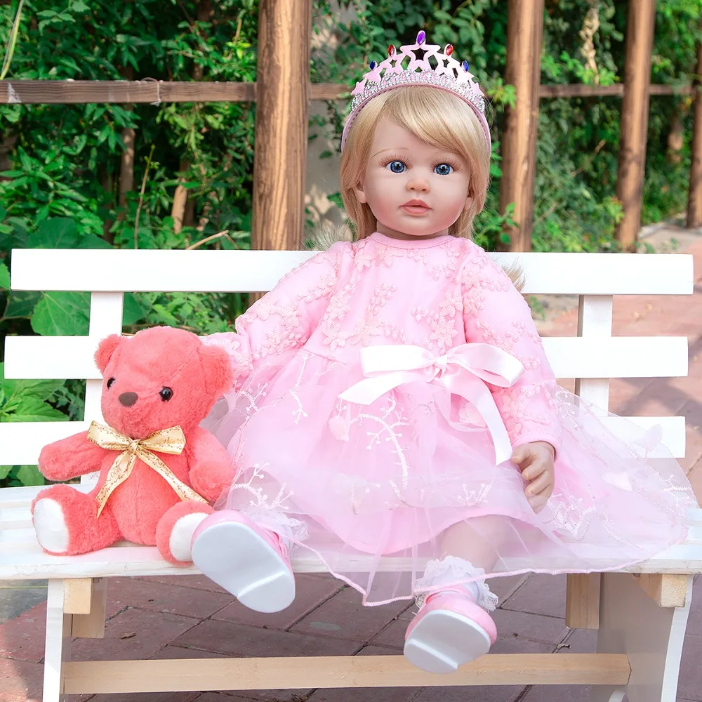 NPK New Soft Silicone Vinyl Reborn Baby Doll 60cm Lifelike 24'' bebe Reborn Menina toddler doll blond hair Kids Playmate toys
NPK New Soft Silicone Vinyl Reborn Baby Doll 60cm Lifelike 24'' bebe Reborn Menina toddler doll blond hair Kids Playmate toys