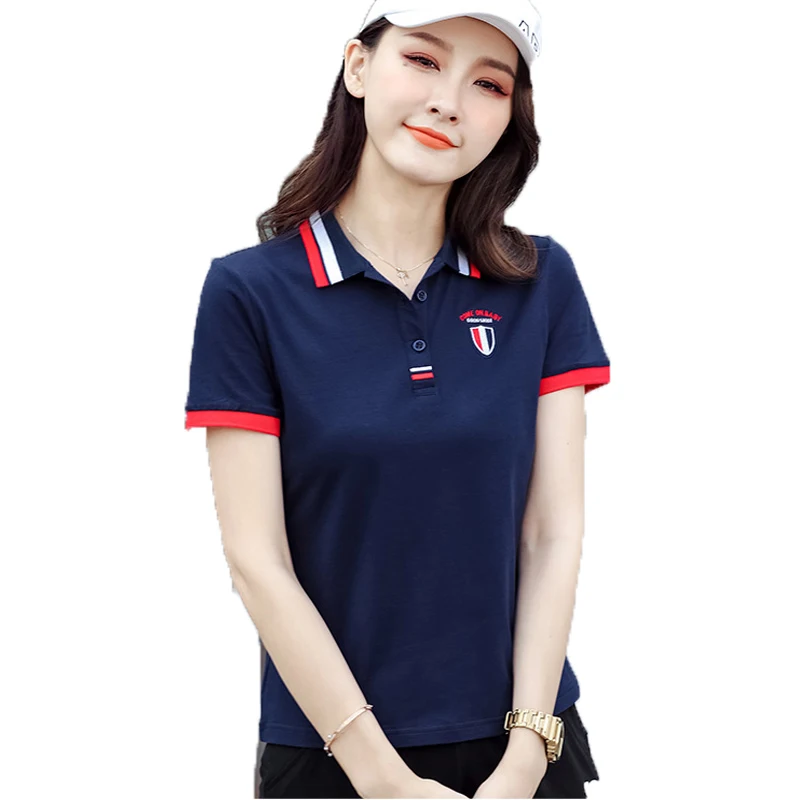 New Women Girl Summer Shirt Tops Tees Turn Down Collar Short Sleeve Cotton Tees Female Tops Mujer Embroidery Sports Shirts
New Women Girl Summer Shirt Tops Tees Turn Down Collar Short Sleeve Cotton Tees Female Tops Mujer Embroidery Sports Shirts