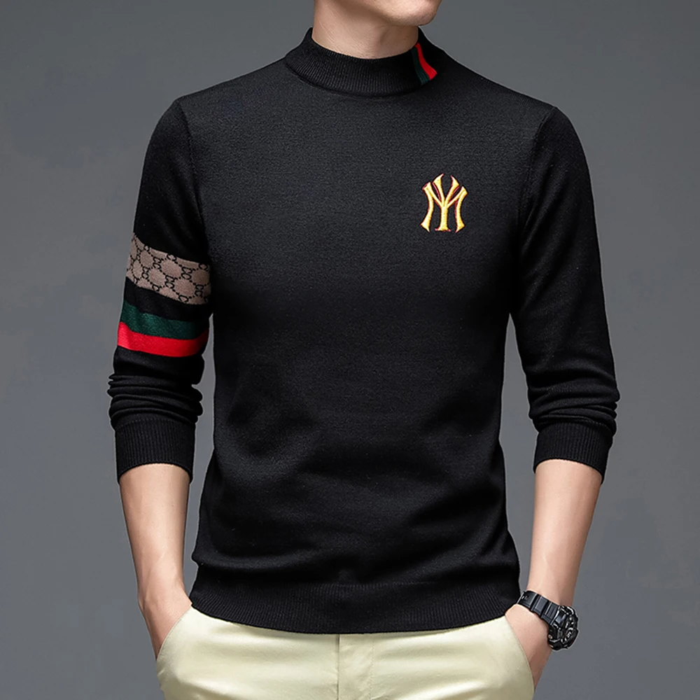 Top Grade New Autum Winter Designer Fashion Brand Luxury Knit Half Turtleneck Men Warm Woolen Sweater Casual Mens Clothing 2021
Top Grade New Autum Winter Designer Fashion Brand Luxury Knit Half Turtleneck Men Warm Woolen Sweater Casual Mens Clothing 2021