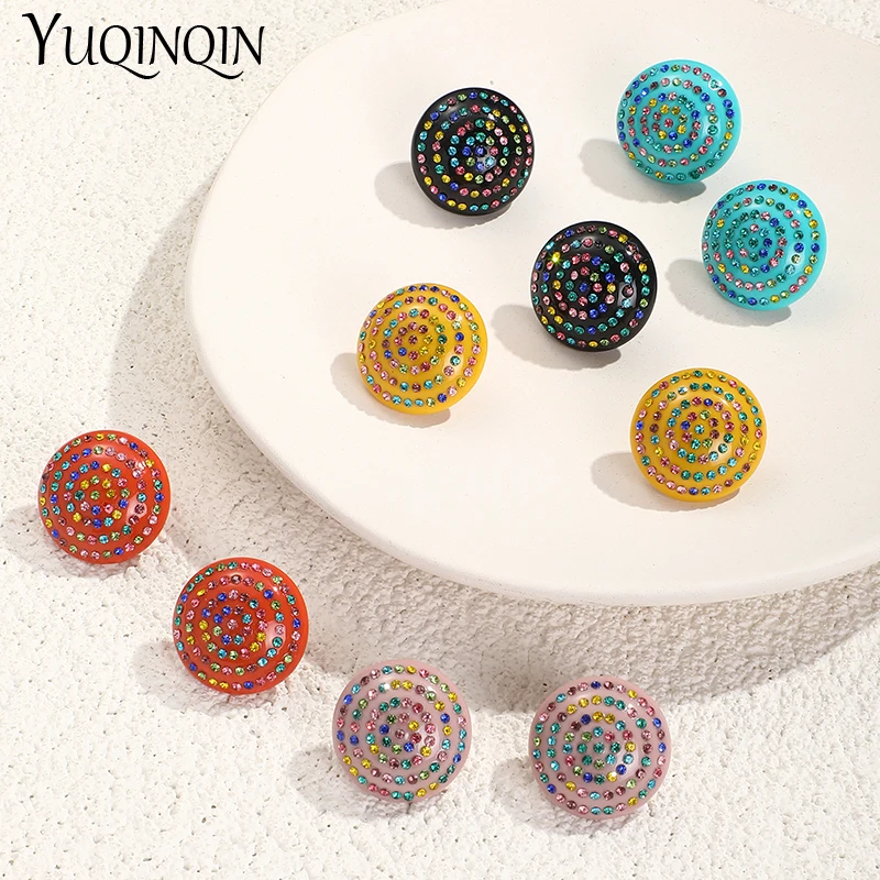 New Trendy Geometric Round Big Earring For Women Girls Jewelry Fashion Crystal Stud Earrings Elegant Black Brincos Party Gift
New Trendy Geometric Round Big Earring For Women Girls Jewelry Fashion Crystal Stud Earrings Elegant Black Brincos Party Gift