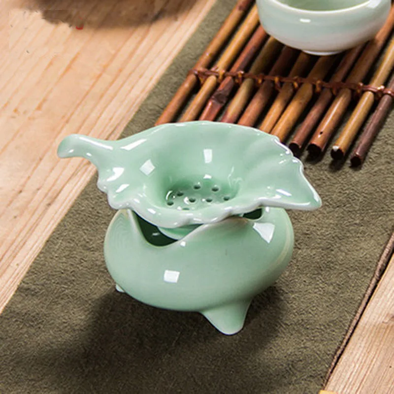 

Chinese Kongfu Puer Tea Cup Ceremony Utensils Leaf Porcelain Ceramic Tea Strainer Leak Filter Colander Teaware Accessories