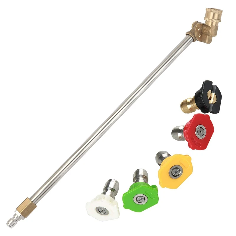 Pressure Washer Wand with Adjustable Angle Nozzle, 16 in ch Spray Lance 180 Degree with 5 Angles Quick Connect Pivot Adapter Cou
Pressure Washer Wand with Adjustable Angle Nozzle, 16 in ch Spray Lance 180 Degree with 5 Angles Quick Connect Pivot Adapter Cou