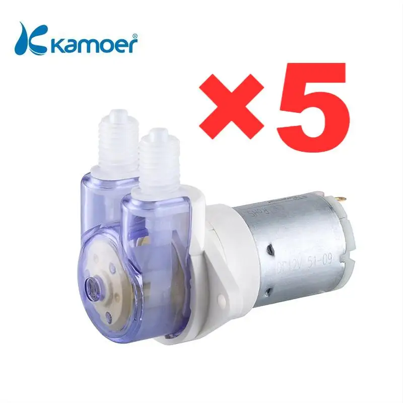 

Kamoer KEF 12V 5-in-pack Mini Peristaltic Water Pump, Brushed DC Motor with Silicon Tube for Lab Analysis