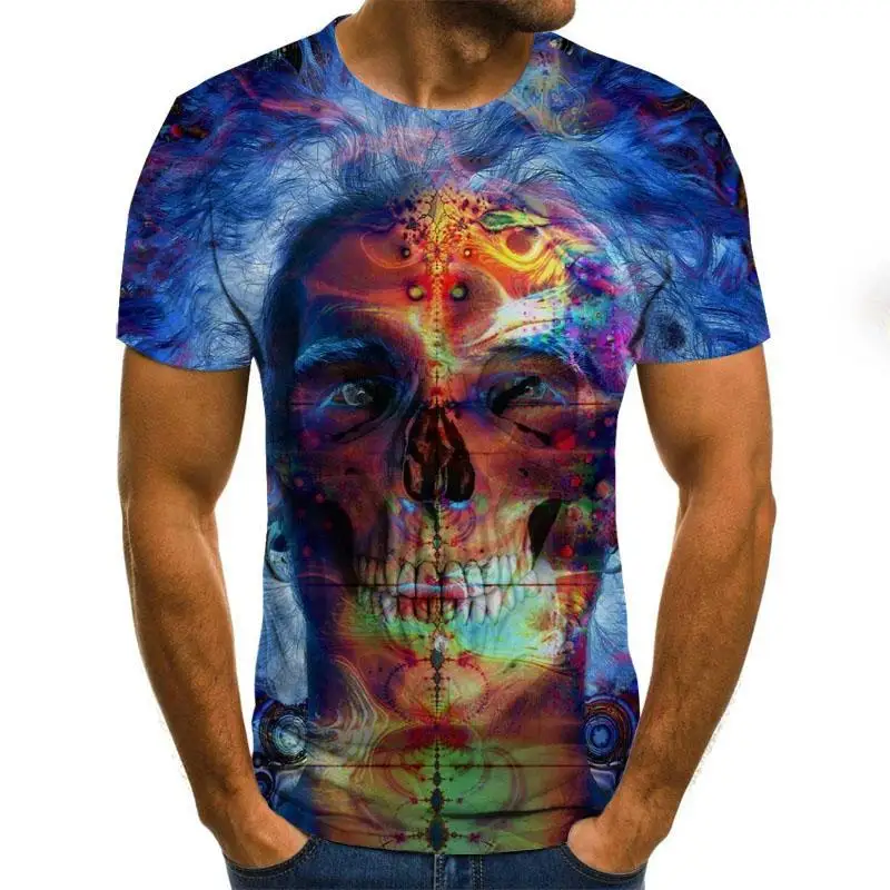 Men 'S Summer Streamer Color Pattern Printing Short Sleeve Round Neck T -Shirt Fashion Shirt
Men 'S Summer Streamer Color Pattern Printing Short Sleeve Round Neck T -Shirt Fashion Shirt