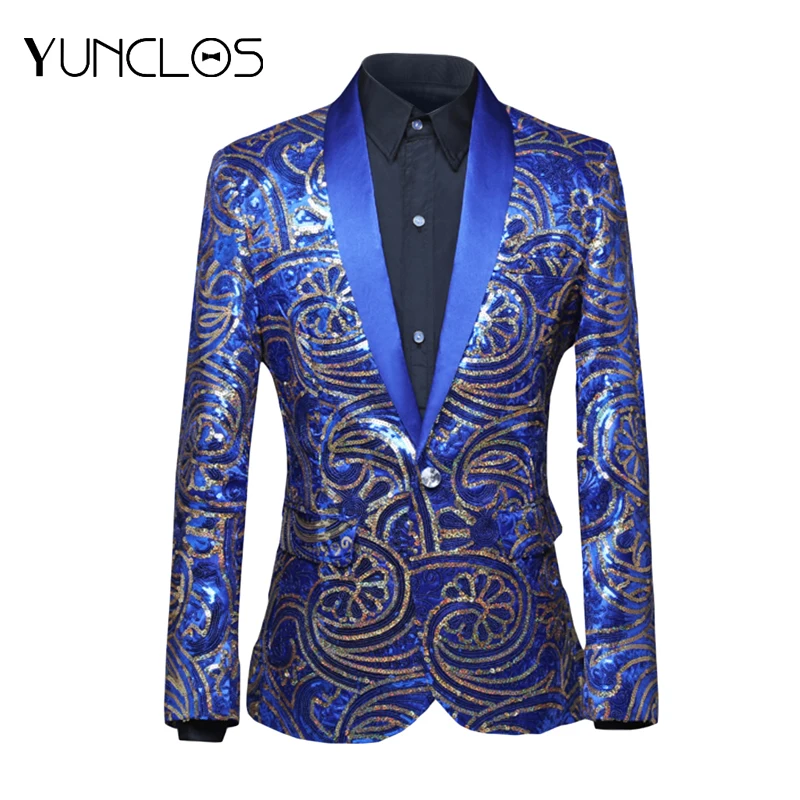 Мужской блейзер с цветными пайетками для свадьбы и вечерние на одной пуговице
Мужской блейзер с цветными пайетками для свадьбы и вечерние на одной пуговице