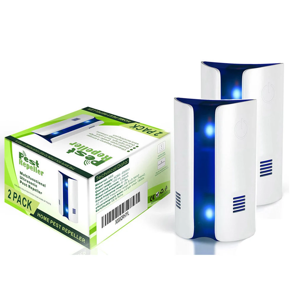 2pcs Rodent Control Cockroach Mosquito Insect Killer Ultrasonic Pest Repeller EU/US/UK Plug Electronic mosquito repellent Lamp
2pcs Rodent Control Cockroach Mosquito Insect Killer Ultrasonic Pest Repeller EU/US/UK Plug Electronic mosquito repellent Lamp