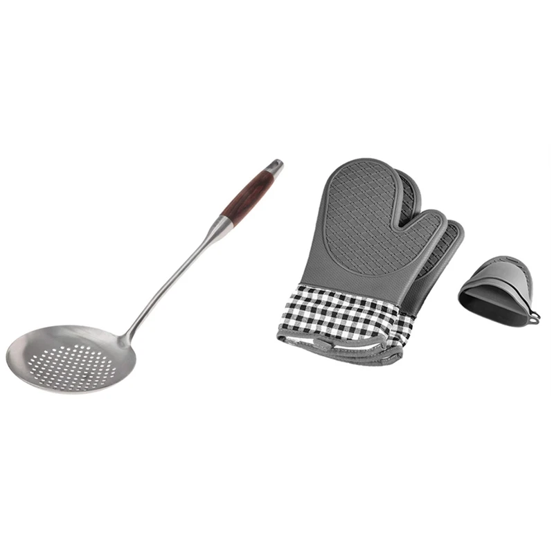 Oven Gloves And Pot Holder Set Heat-Resistant Oven Gloves With Skimmer Slotted Spoon,304 Stainless Steel Slotted Spoon
Oven Gloves And Pot Holder Set Heat-Resistant Oven Gloves With Skimmer Slotted Spoon,304 Stainless Steel Slotted Spoon