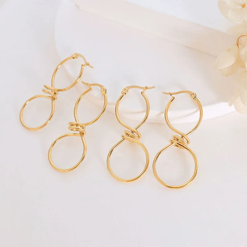 Titanium Steel 2 Circle 8-Shaped Hoop Earrings for Women Luxury Korean Fashion Jewelry Acsesoris for Women Aretes De Mujer
Titanium Steel 2 Circle 8-Shaped Hoop Earrings for Women Luxury Korean Fashion Jewelry Acsesoris for Women Aretes De Mujer