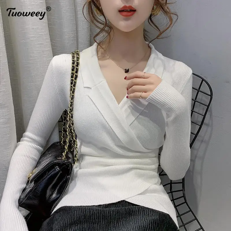 Cross Stitching Irregular Solid Long Sleeve V-neck Knitted Bottoming Sweater Female Slim Pullover Jumpers Women Spring Autumn
Cross Stitching Irregular Solid Long Sleeve V-neck Knitted Bottoming Sweater Female Slim Pullover Jumpers Women Spring Autumn