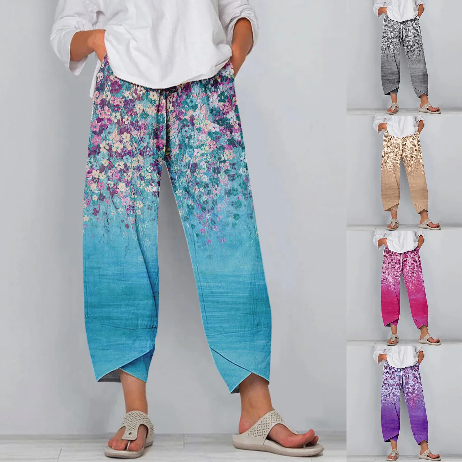 Vintage Women's Pants Lady Casual Flowers Print Elastic Daily Printed Floral Retro Plus Size Long Waist Wide Leg Pants Trousers
Vintage Women's Pants Lady Casual Flowers Print Elastic Daily Printed Floral Retro Plus Size Long Waist Wide Leg Pants Trousers