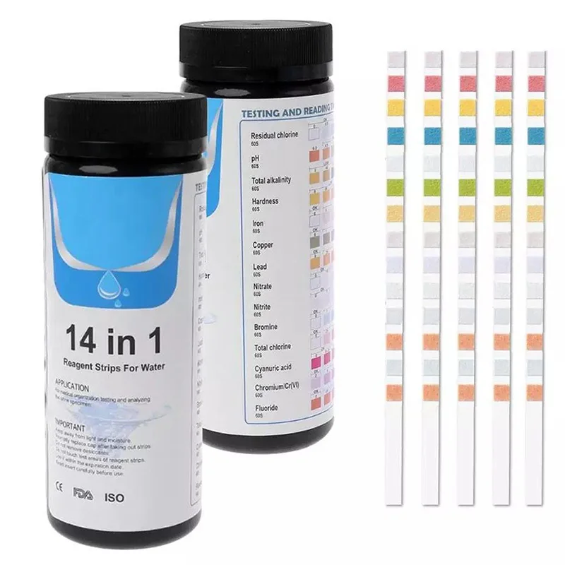 Water Quality Test Kit 100PCS 14 In 1 Swimming Pool Drinking For Aquarium Fish Tank Pool Water Test Strip For Well Tap Water 
Water Quality Test Kit 100PCS 14 In 1 Swimming Pool Drinking For Aquarium Fish Tank Pool Water Test Strip For Well Tap Water