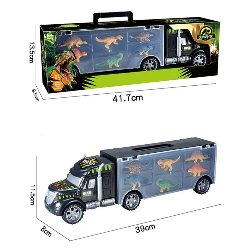Dinosaur Truck, Transport Car Carrier Truck Toy with 6 Dinosaurs Toys Inside and 10 Dinosaur Stamps, Gifts for Kids/Boys 
Dinosaur Truck, Transport Car Carrier Truck Toy with 6 Dinosaurs Toys Inside and 10 Dinosaur Stamps, Gifts for Kids/Boys