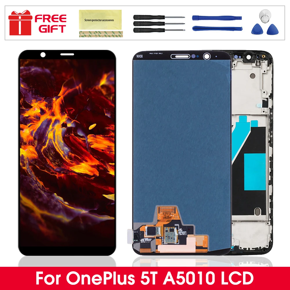 6.01" AMOLED Screen For OnePlus 5T LCD Display Touch Screen Assembly Replacement For OnePlus 5T 1+ 5t A5010 LCD
6.01" AMOLED Screen For OnePlus 5T LCD Display Touch Screen Assembly Replacement For OnePlus 5T 1+ 5t A5010 LCD