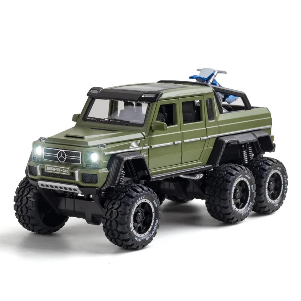 1:28 Alloy Off-road Vehicle Diecast Car Model Metal Toy Simulation G63 6x6 Sound Light Car Pull Back Collection Toys For Boys Bi
1:28 Alloy Off-road Vehicle Diecast Car Model Metal Toy Simulation G63 6x6 Sound Light Car Pull Back Collection Toys For Boys Bi