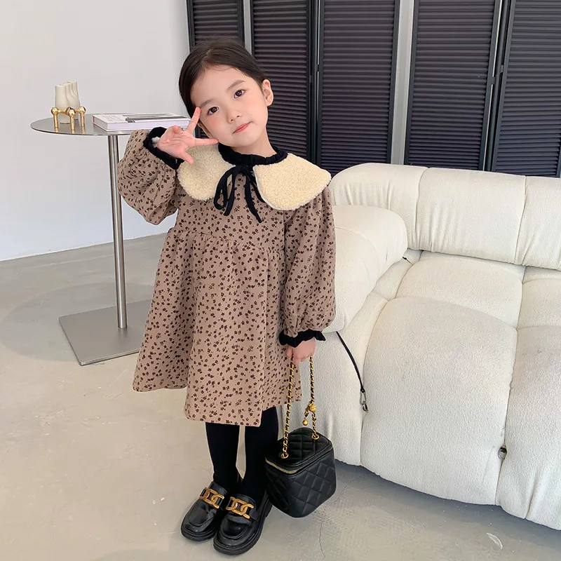 Mila Chou 2021 Winter New Girls Fleece Warm Dress Children's Leopard Print Long Sleeve Baby Dress Kids Knee-Length Skirt 2-8Year
Mila Chou 2021 Winter New Girls Fleece Warm Dress Children's Leopard Print Long Sleeve Baby Dress Kids Knee-Length Skirt 2-8Year