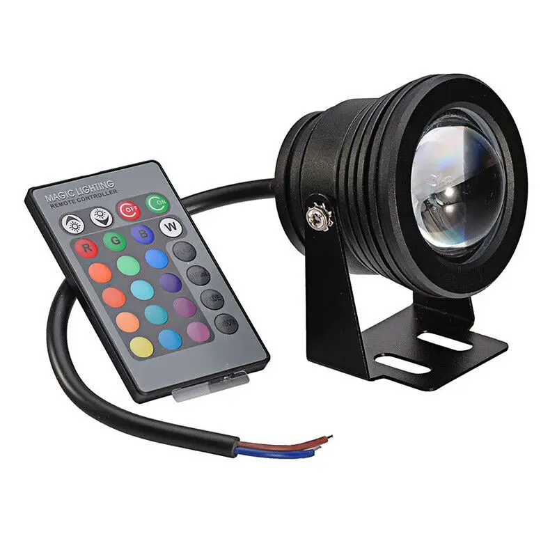 Подводная светодиодная лампа теплый и холодный белый свет RGB IP68