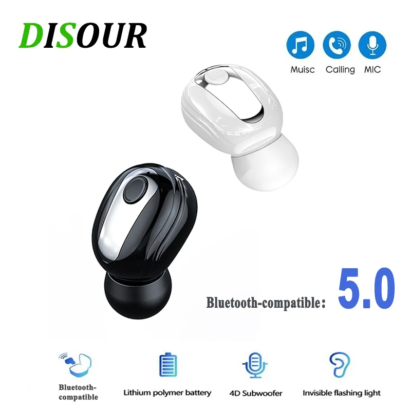 DISOUR Mini Wireless Earphones Bluetooth-compatible 5.0 Sport Gaming Headsets With Mic Handsfree Stereo Earbuds For All Phones
DISOUR Mini Wireless Earphones Bluetooth-compatible 5.0 Sport Gaming Headsets With Mic Handsfree Stereo Earbuds For All Phones