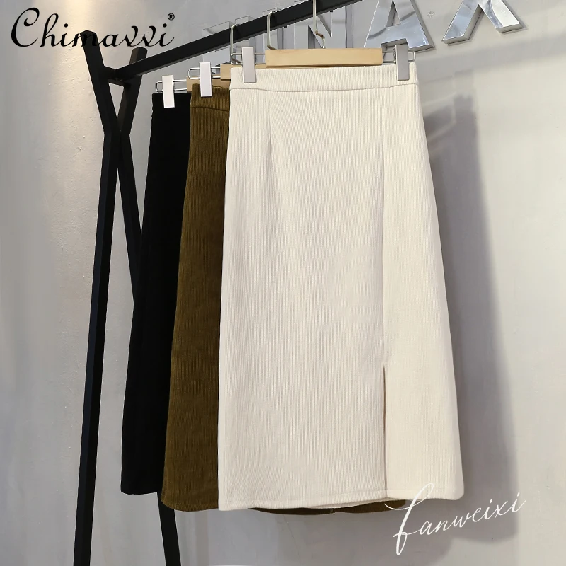 Solid Color Long Skirt Women's Autumn Winter 2021 Vintage Zipper Elastic Waist Skirt Female Korean Slimming Slit A Line Skirt
Solid Color Long Skirt Women's Autumn Winter 2021 Vintage Zipper Elastic Waist Skirt Female Korean Slimming Slit A Line Skirt