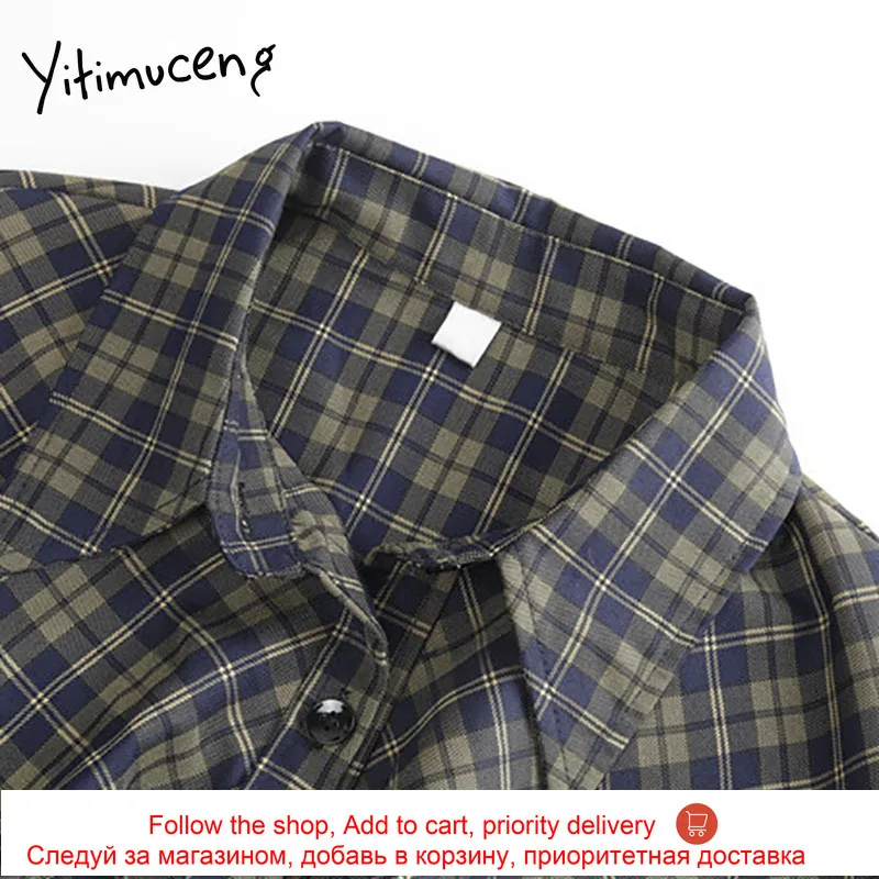 Yitimuceng Plaid Sashes Blouse Women Vintage Button Shirts Loose Spring 2021 Fashion Korean Long Sleeve Turn-down Collar Tops
Yitimuceng Plaid Sashes Blouse Women Vintage Button Shirts Loose Spring 2021 Fashion Korean Long Sleeve Turn-down Collar Tops