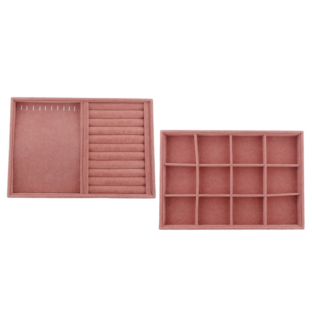 2 Pack Fashion Velvet Bracelet Display Case Tray Earring Ring Jewelry Grids 
2 Pack Fashion Velvet Bracelet Display Case Tray Earring Ring Jewelry Grids