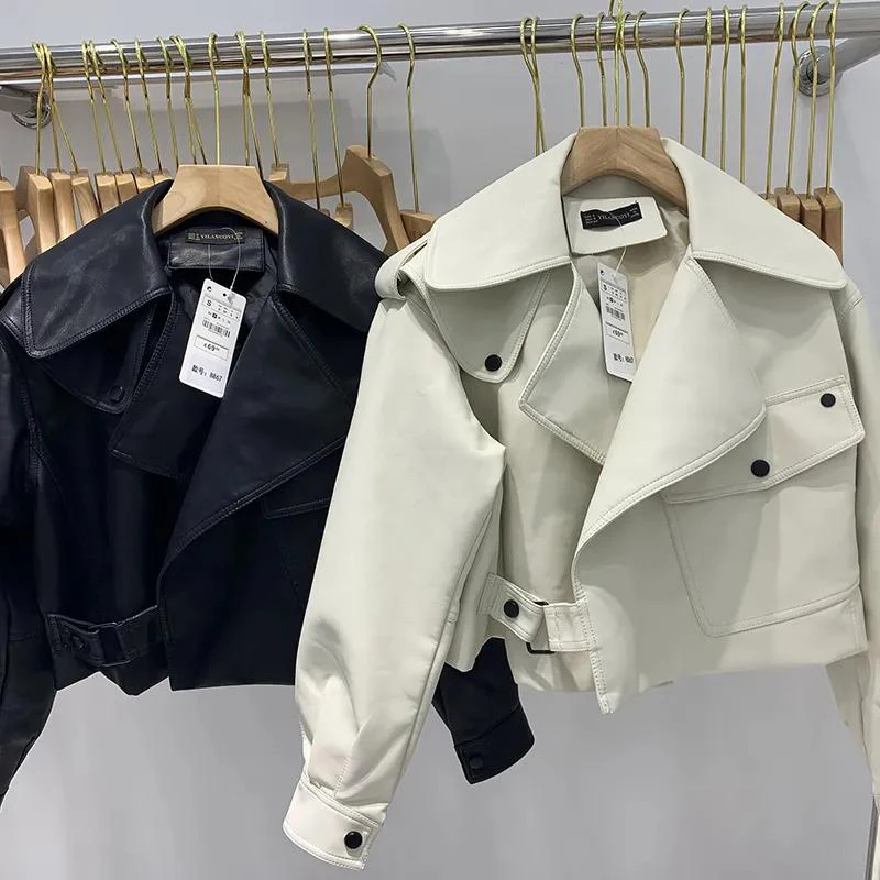 2021 Spring Autumn PU Coats Women Thick Faux Leather Sheepskin Jackets Female Leather Tops Aviator Chest 120cm Casaco Feminino
2021 Spring Autumn PU Coats Women Thick Faux Leather Sheepskin Jackets Female Leather Tops Aviator Chest 120cm Casaco Feminino