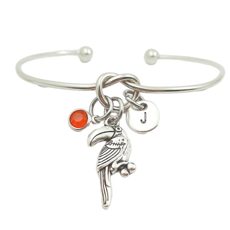 Parrot Animal Creative Initial Letter Monogram Birthstone Adjustable Bracelet Fashion Jewelry Women Gift Pendant
Parrot Animal Creative Initial Letter Monogram Birthstone Adjustable Bracelet Fashion Jewelry Women Gift Pendant