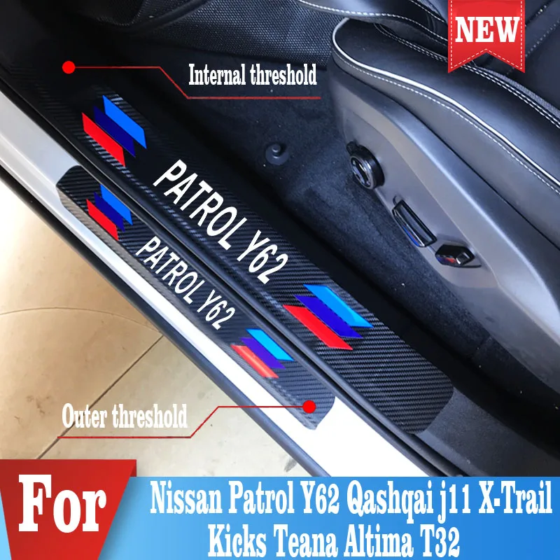 For Nissan Patrol Y62 Qashqai j11 X-Trail Kicks Teana Altima T32 Car Protector Door Sill Stickers Accessories
For Nissan Patrol Y62 Qashqai j11 X-Trail Kicks Teana Altima T32 Car Protector Door Sill Stickers Accessories