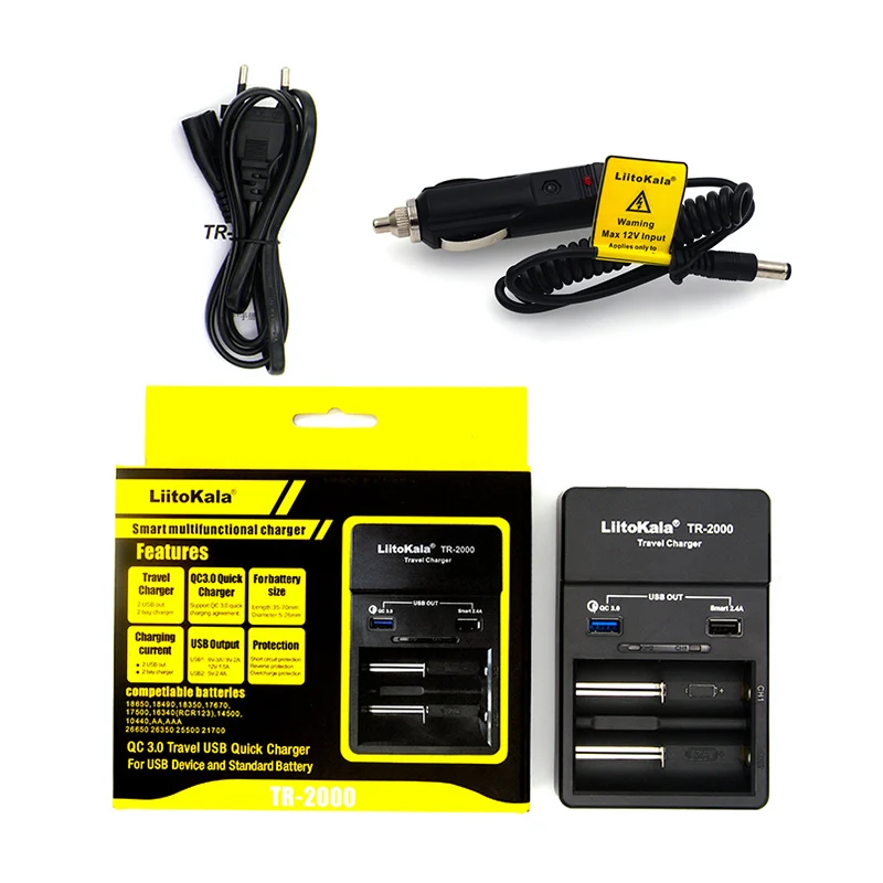 Зарядное устройство LiitoKala для аккумуляторов 18650 и USB-зарядное с выходом QC3.0