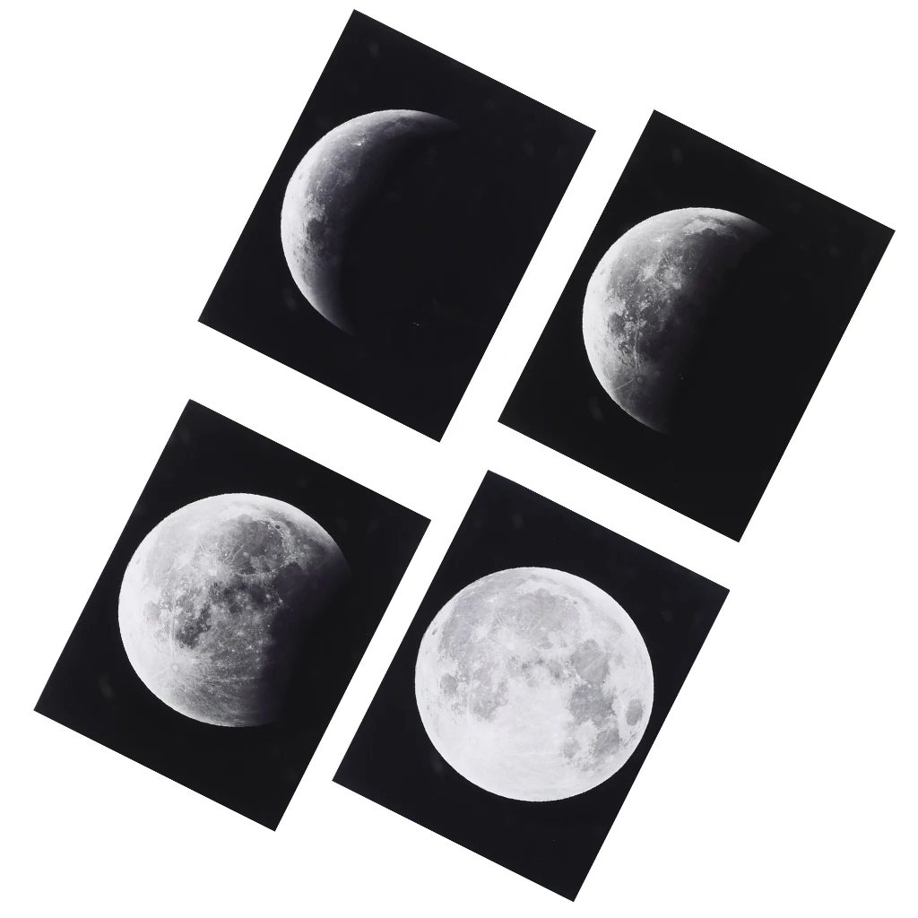 4pcs Lunar Phase Change Unframed Painting Moon Goes Through Its Cycle Inkjet Oil Canvas Painting Ink Painting Poster Wall Art
4pcs Lunar Phase Change Unframed Painting Moon Goes Through Its Cycle Inkjet Oil Canvas Painting Ink Painting Poster Wall Art