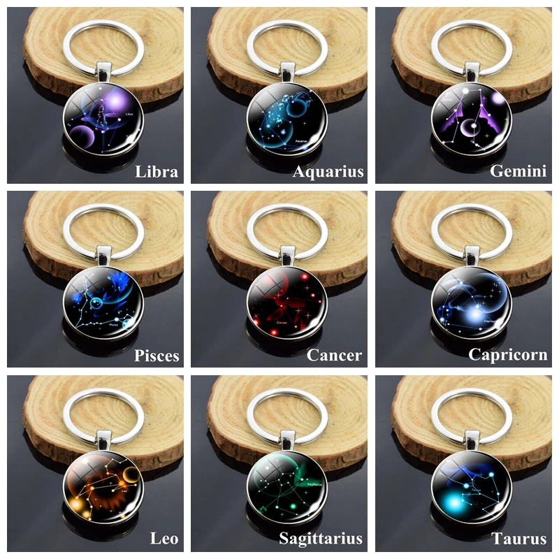Fashion 12 Zodiac Sign Keychain Astrology Pendnat Double Side Constellation Art Metal Key Chain Car Key Ring Christmas Gifts
Fashion 12 Zodiac Sign Keychain Astrology Pendnat Double Side Constellation Art Metal Key Chain Car Key Ring Christmas Gifts