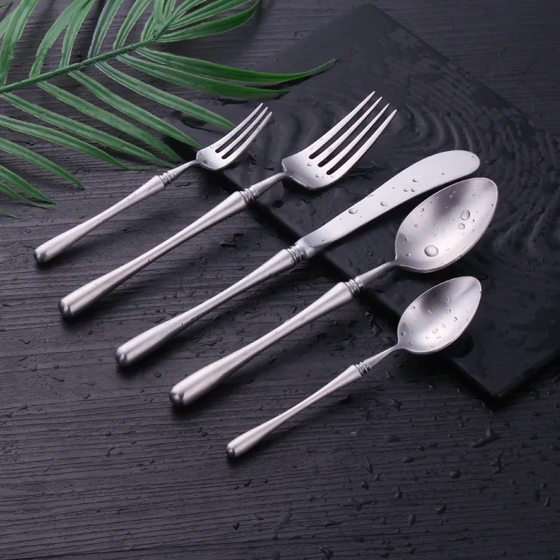 Household full set of small waist 304 stainless steel knife fork spoon tea fork Western tableware five piece set
Household full set of small waist 304 stainless steel knife fork spoon tea fork Western tableware five piece set