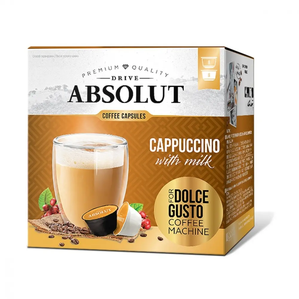 Кофе Absolut Drive &quotСappuccino" в капсулах для кофемашины Dolce Gusto 16 капсул | Продукты