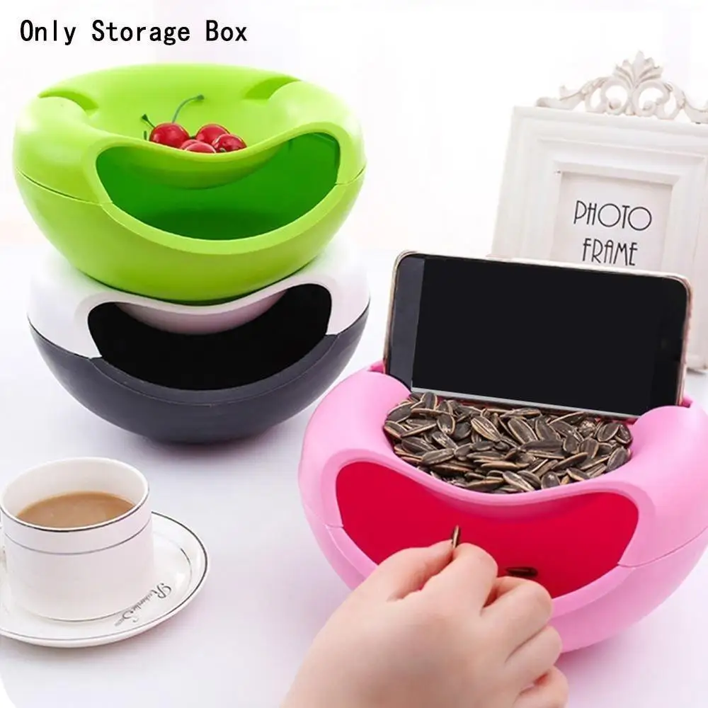 Creative Lazy Snack Bowl Plastic Double-Layer Snack Storage Box Bowl Fruit Bowl And Mobile Phone Bracket Chase Artifact 4Colors
Creative Lazy Snack Bowl Plastic Double-Layer Snack Storage Box Bowl Fruit Bowl And Mobile Phone Bracket Chase Artifact 4Colors