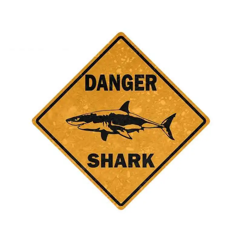 

WARNING Danger Sign Shark Area Car Sticker Waterproof Decal Vinyl for Car Bike Motorcycle Surfboard Bumper Decor,13cm*13cm