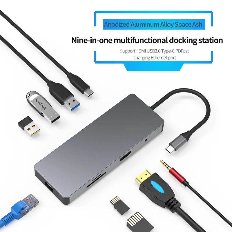 Blueendless Мульти USB 3 0 HDMI адаптер для разветвителя C концентратор кардридер type 1 Для