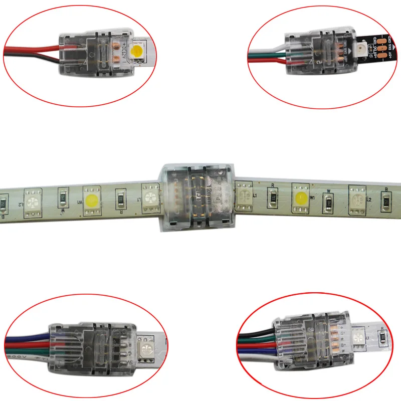 5pcs/lot 2pin 3pin 4pin 5pin 6pin LED Strip Connector for 3528 5050 led Strip to Wire/Strip Connection Use Terminals
5pcs/lot 2pin 3pin 4pin 5pin 6pin LED Strip Connector for 3528 5050 led Strip to Wire/Strip Connection Use Terminals