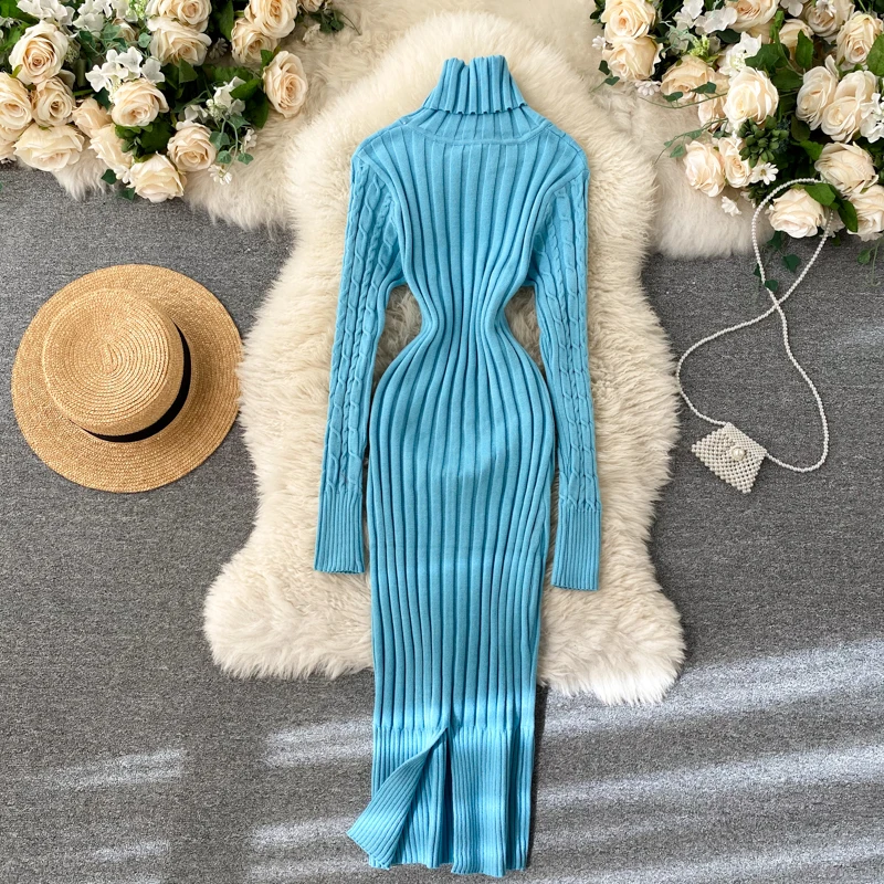 Women's autumn winter vintage slim elastic knitted dress female winter elegant basic pencil dress TB1143
Women's autumn winter vintage slim elastic knitted dress female winter elegant basic pencil dress TB1143