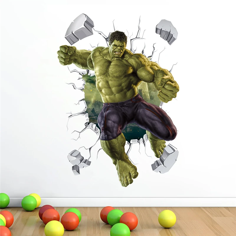 Настенные 3d наклейки с отверстиями из фильма Халк 40*60 см домашний декор гостиная