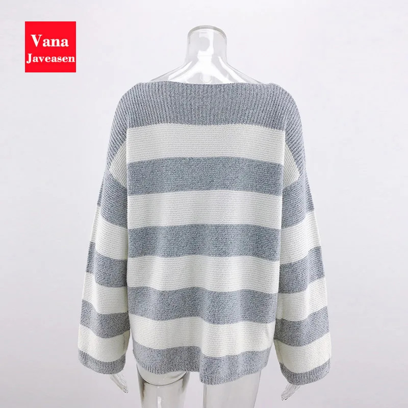 Vana Javeasen Casual Knitting Sweater Women Clothing Spring Flare Long Sleeve Warm Pullover Women Sweater Striped Knitwear 
Vana Javeasen Casual Knitting Sweater Women Clothing Spring Flare Long Sleeve Warm Pullover Women Sweater Striped Knitwear