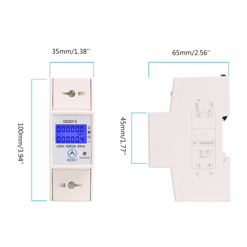 DDS015 230V kwh Meter Digital Electric Meter Single Phase LCD Double Display with Reset Power Consumption Meter 2P DIN Rail
DDS015 230V kwh Meter Digital Electric Meter Single Phase LCD Double Display with Reset Power Consumption Meter 2P DIN Rail