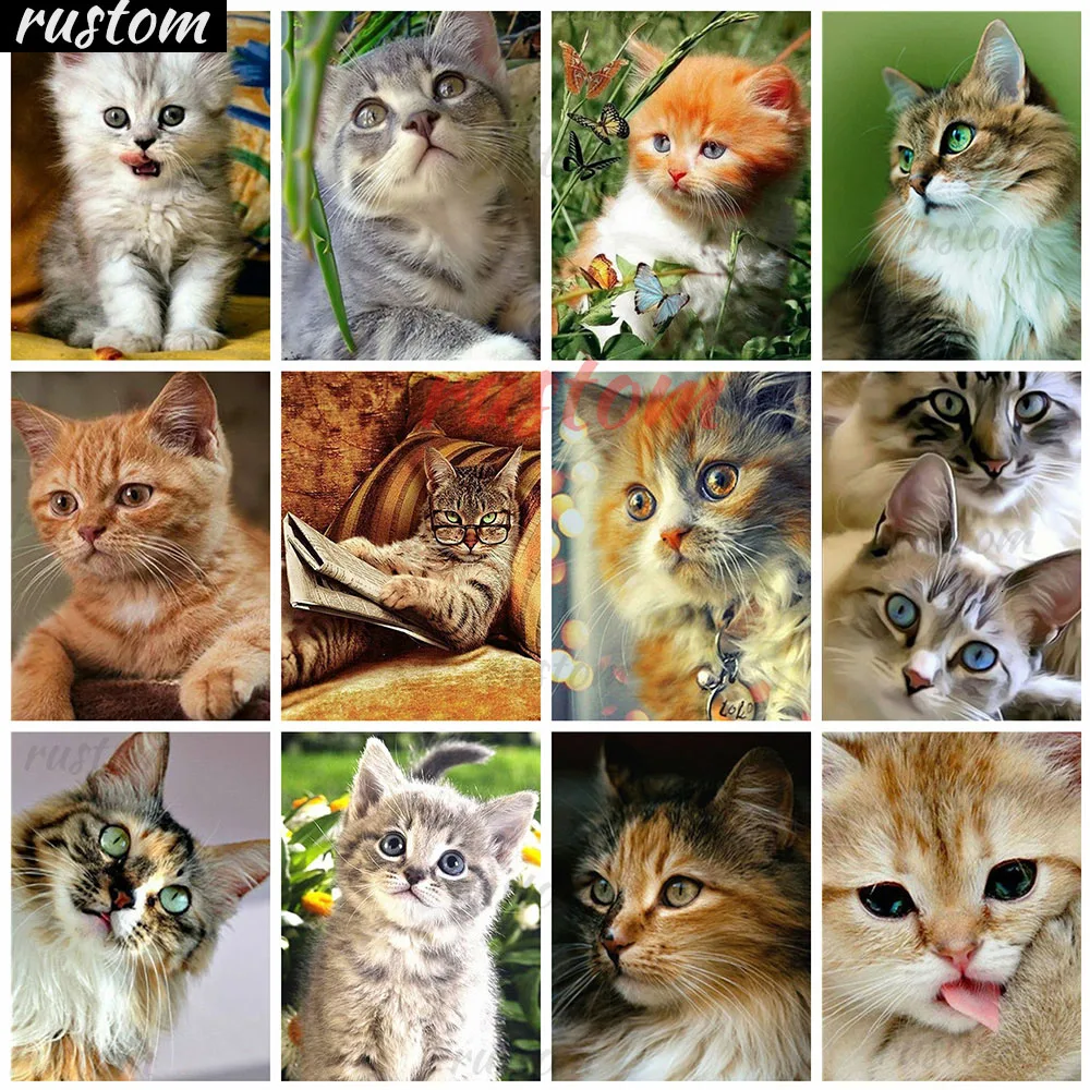 Rustom DIY 5D Diamond Painting Cat Mosaic Cross Stitch Diamond Embroidery Full Round Drill Rhinestones Decor Home Wall Sticker
Rustom DIY 5D Diamond Painting Cat Mosaic Cross Stitch Diamond Embroidery Full Round Drill Rhinestones Decor Home Wall Sticker