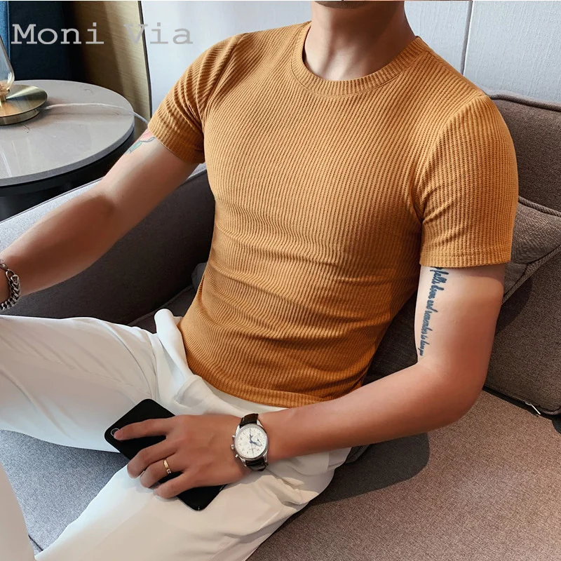 Summer Men's Waffle Farbic T-Shirts Solid Color Short-Sleeve O-Neck Shirt For Men Casual Korean Style Slim Male Homme Streetwear
Summer Men's Waffle Farbic T-Shirts Solid Color Short-Sleeve O-Neck Shirt For Men Casual Korean Style Slim Male Homme Streetwear