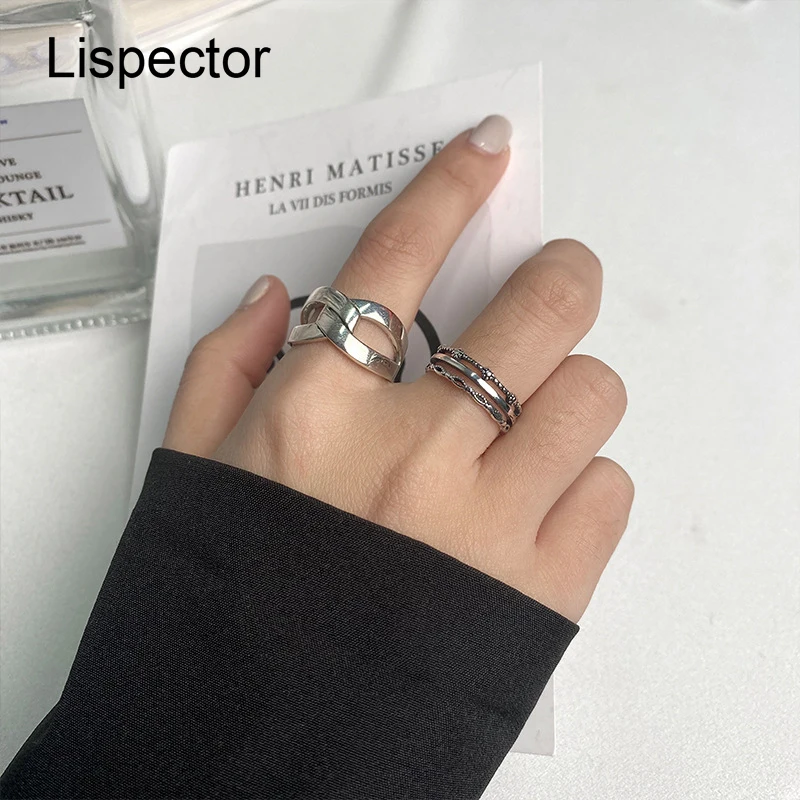 Lispector 925 Sterling Silver Korean Simple Hollow Rings for Men Minimalist Crossed Knotted Unisex Ring Rock Punk Party Jewelry
Lispector 925 Sterling Silver Korean Simple Hollow Rings for Men Minimalist Crossed Knotted Unisex Ring Rock Punk Party Jewelry
